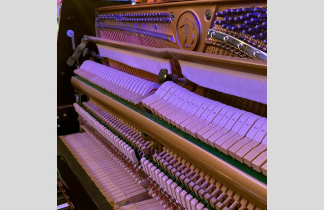 Used Hyundai Polished Wine Mahogany U-822 Upright Piano - All Inclusive Premium Package (SN:HGD01416) - Image 6